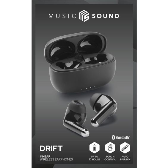 Slušalice MUSIC SOUND Drift (Bluetooth, mikrofon, crna)-1