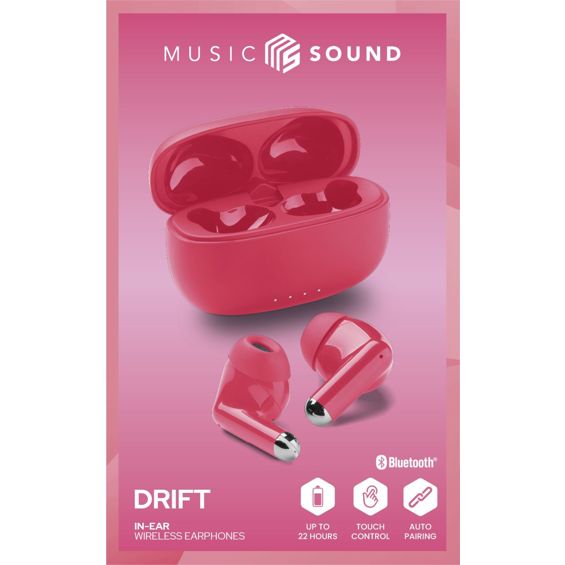 Slušalice MUSIC SOUND Drift (Bluetooth, mikrofon, do 22h, roza)-1