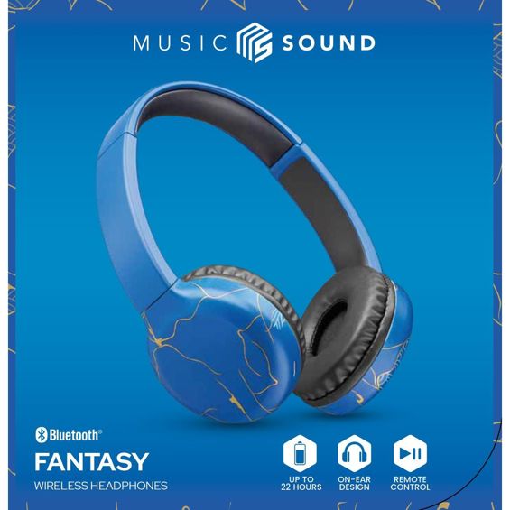 Slušalice MUSIC SOUND Fan Veins (Bluetooth, mikrofon, 22h baterija, crne)-2