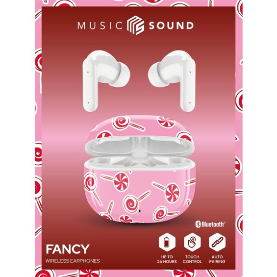 Slušalice MUSIC SOUND Fancy (TWS, Bluetooth, mikrofon, do 25h, roza)-2