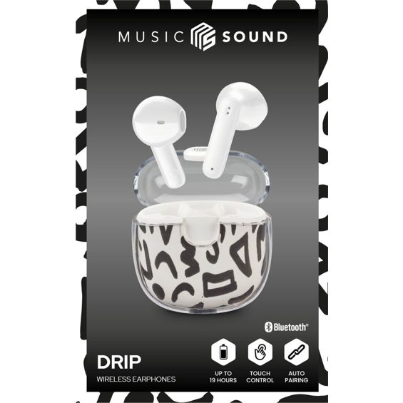 Slušalice CELLULARLINE Music Sound Drip (TWS, Bluetooth, mikrofon, do 19h baterije, Symbols)-1
