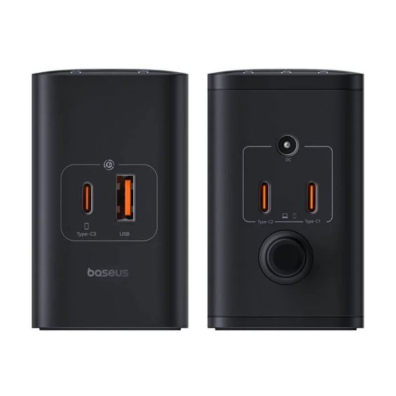 Kućni Punjač BASEUS Display GaN Desktop, 3x USB-C/USB-A/DC, 240W+4x kabel, Black, P10163902112-00-2