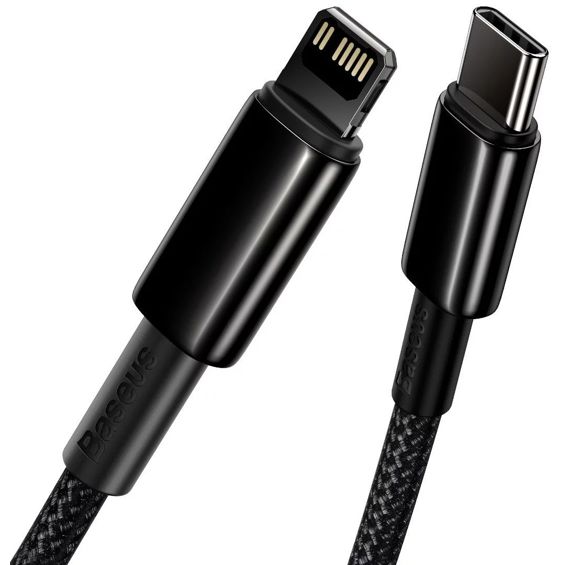 Kabel BASEUS, Woven, USB-A na Lightning, PD 20W, 100cm, Black, CATLWJ-A01-1