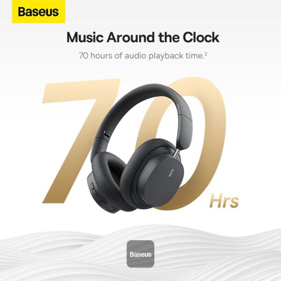 Slušalice BASEUS Bowie D05 (Naglavne, Bluetooth, ANC, 3.5mm, 70h, Siva)-3