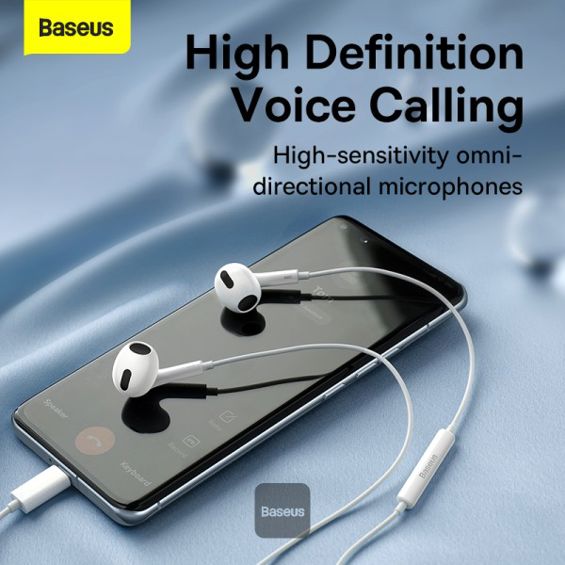 Slušalice BASEUS Encok C17 (USB-C, mikrofon, bijele)-3