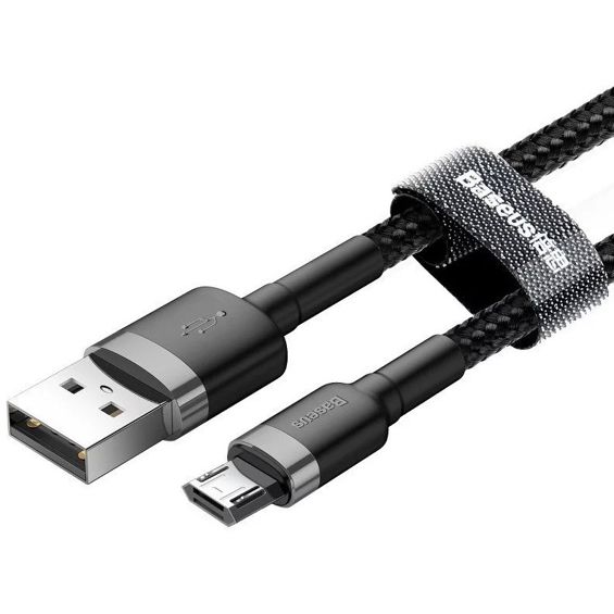 Kabel BASEUS,Woven, USB-A na USB-Micro, 2A, 300cm, Black/Grey, CAMKLF-HG1-1