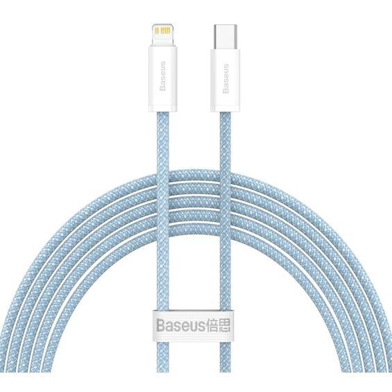 Kabel BASEUS, Woven, USB-C na Lightning, QC, PD 20W, 100cm, Light Blue, CALD000103