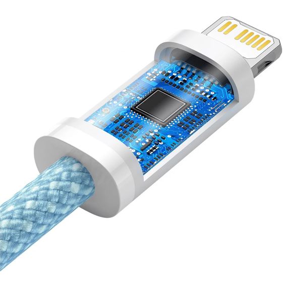 Kabel BASEUS, Woven, USB-C na Lightning, QC, PD 20W, 100cm, Light Blue, CALD000103-1