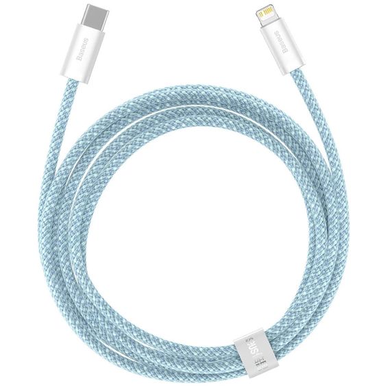 Kabel BASEUS, Woven, USB-C na Lightning, QC, PD 20W, 100cm, Light Blue, CALD000103-2