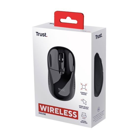 Miš TRUST 24658, Bežični, Optički, Black-3