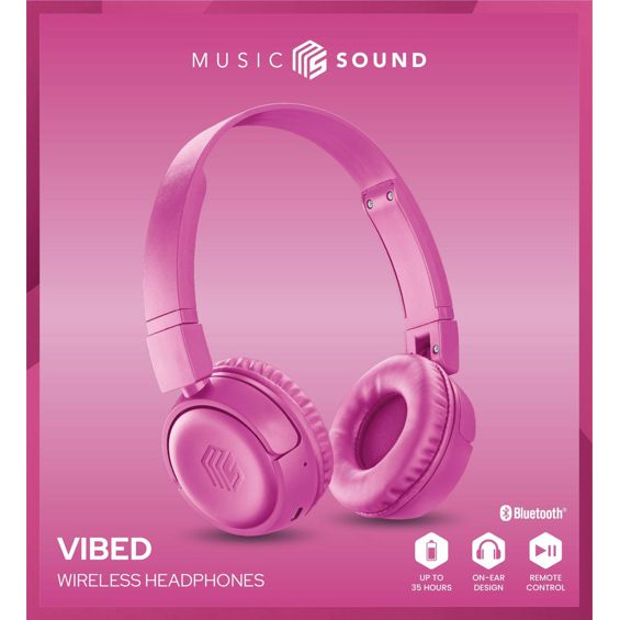 Slušalice CELLULARLINE Music Sound Vibed (Bluetooth, On-Ear, mikrofon, roza)-2