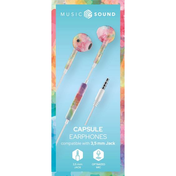 Slušalice CELLULARLINE Music Sound Capsule Rainbow (In-Ear, 3.5 mm, mikrofon)-1