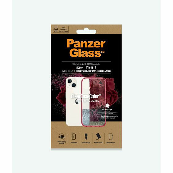 Zaštitna Maska PANZERGLASS, ClearCase Apple iPhone 13, Antibacterial, Crvena-2