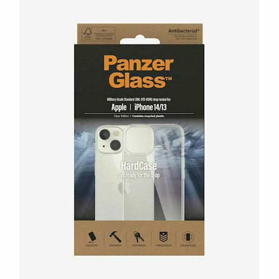 Zaštitna Maska PANZERGLASS, HardCase, Apple iPhone 14/13, Antibacterial, Clear-1