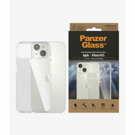 Zaštitna Maska PANZERGLASS, HardCase, Apple iPhone 14/13, Antibacterial, Clear