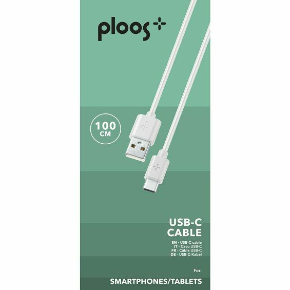 Kabel PLOOS USB-A na USB-C, 1m, bijela boja-1