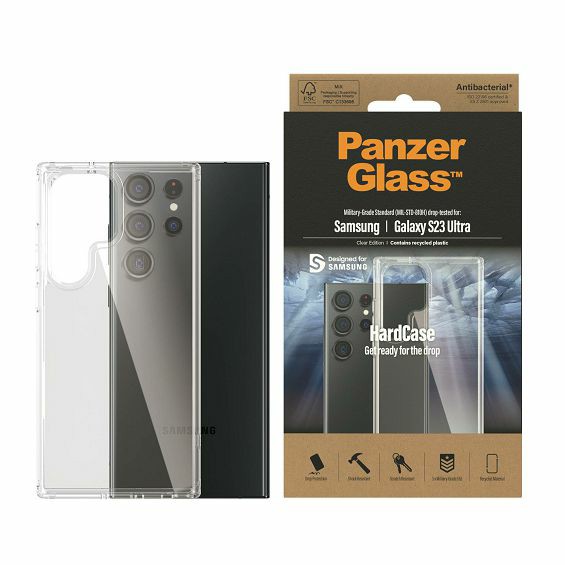 Zaštitna Maska PANZERGLASS, HardCase Samsung Galaxy S23 Ultra, Antibacterial, Clear