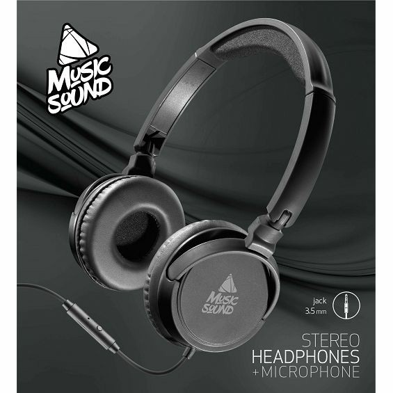 Slušalice MUSIC SOUND (Naglavne, 3.5mm, mikrofon, Crne)-2
