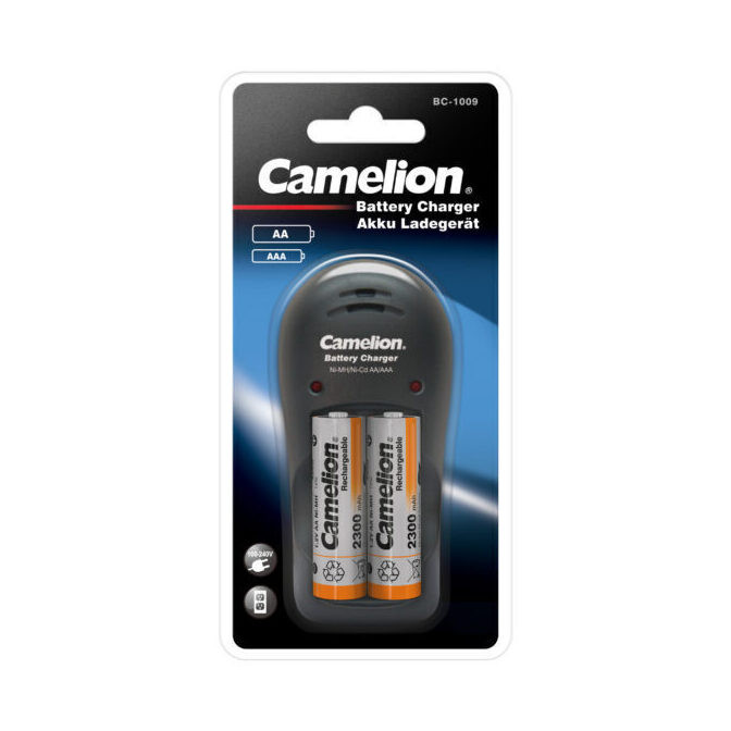 Punjač baterija plug-in, 2x AA ili AAA, 2300mAh, BC-1009 Camelion-0