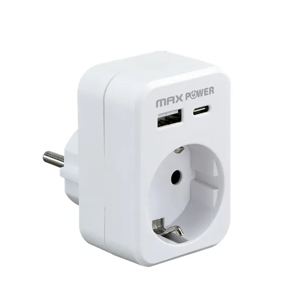 MAXPOWER UTIKAČ s USB A+TYPE C punjačem GZB03UC-PD,20W,BIJELI-1