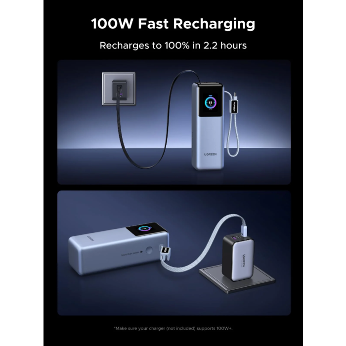 Ugreen Portable Power Bank, 25,000 mAh, 200 W, with Smart Digital Display-6