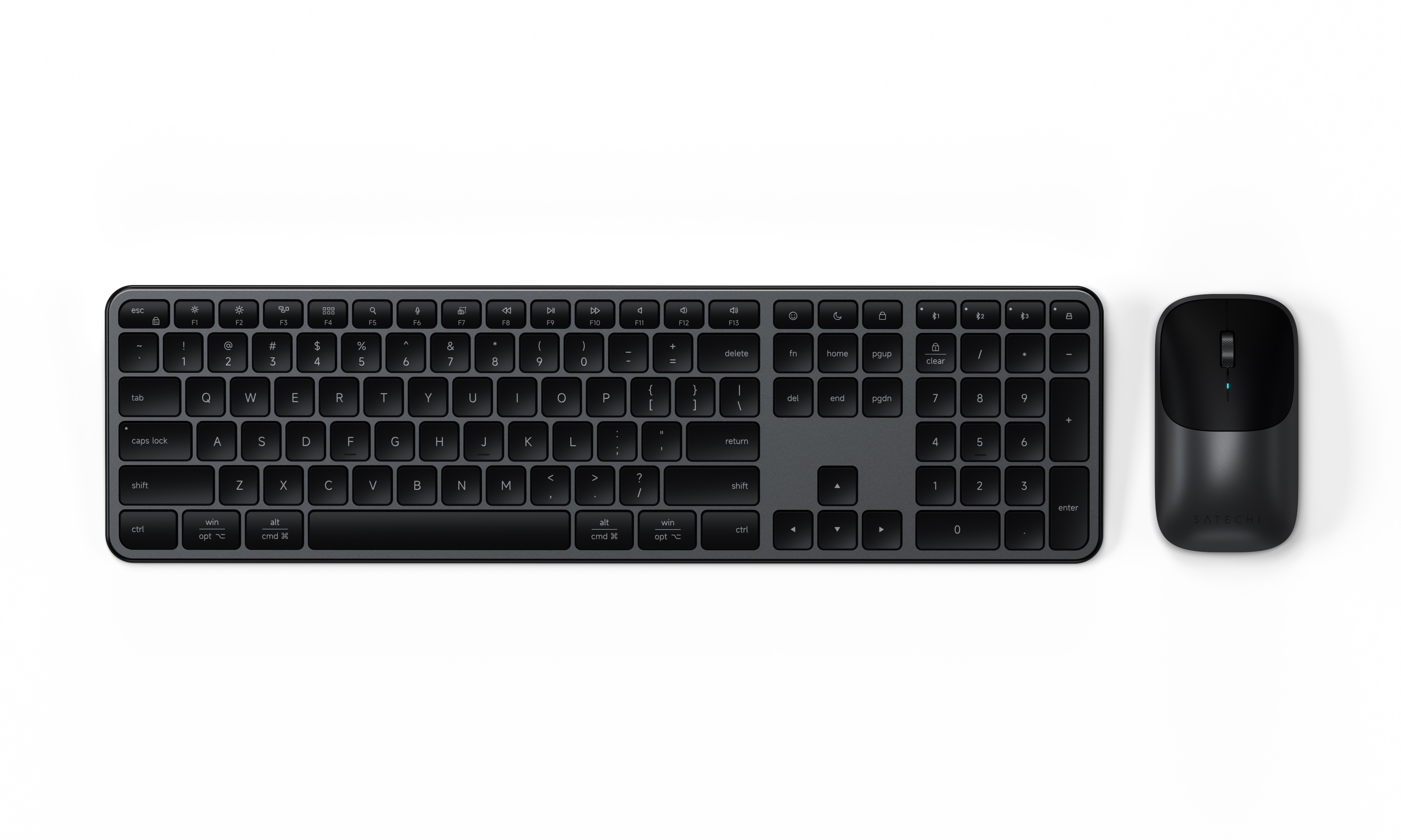 Satechi Slim CEX3 Wireless Combo ((Keyboard and Mouse) - US English - Space Black-0