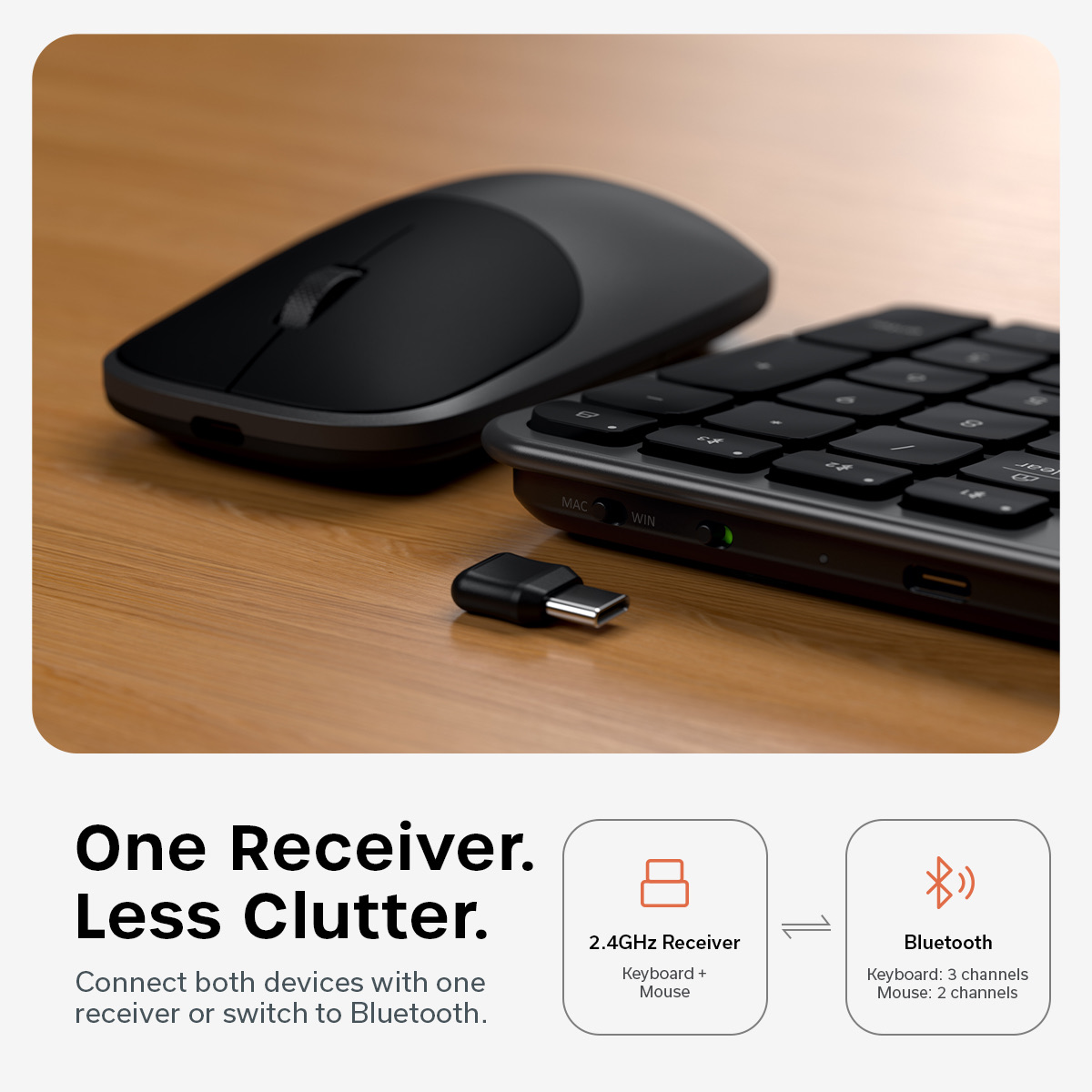 Satechi Slim CEX3 Wireless Combo ((Keyboard and Mouse) - US English - Space Black-1