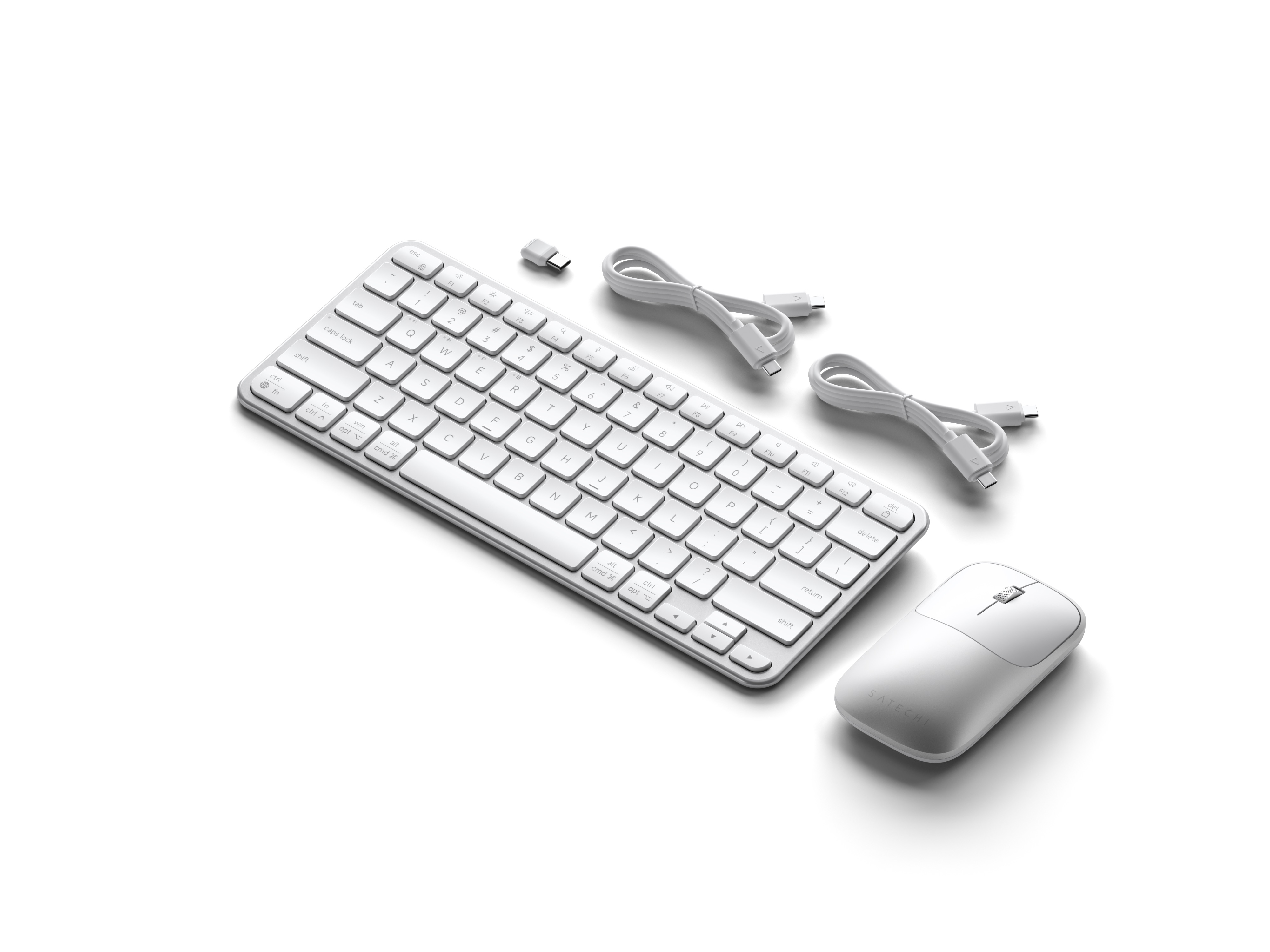 Bežični set tipkovnica i miš SATECHI Slim CEX1, US layout, srebrna boja-6