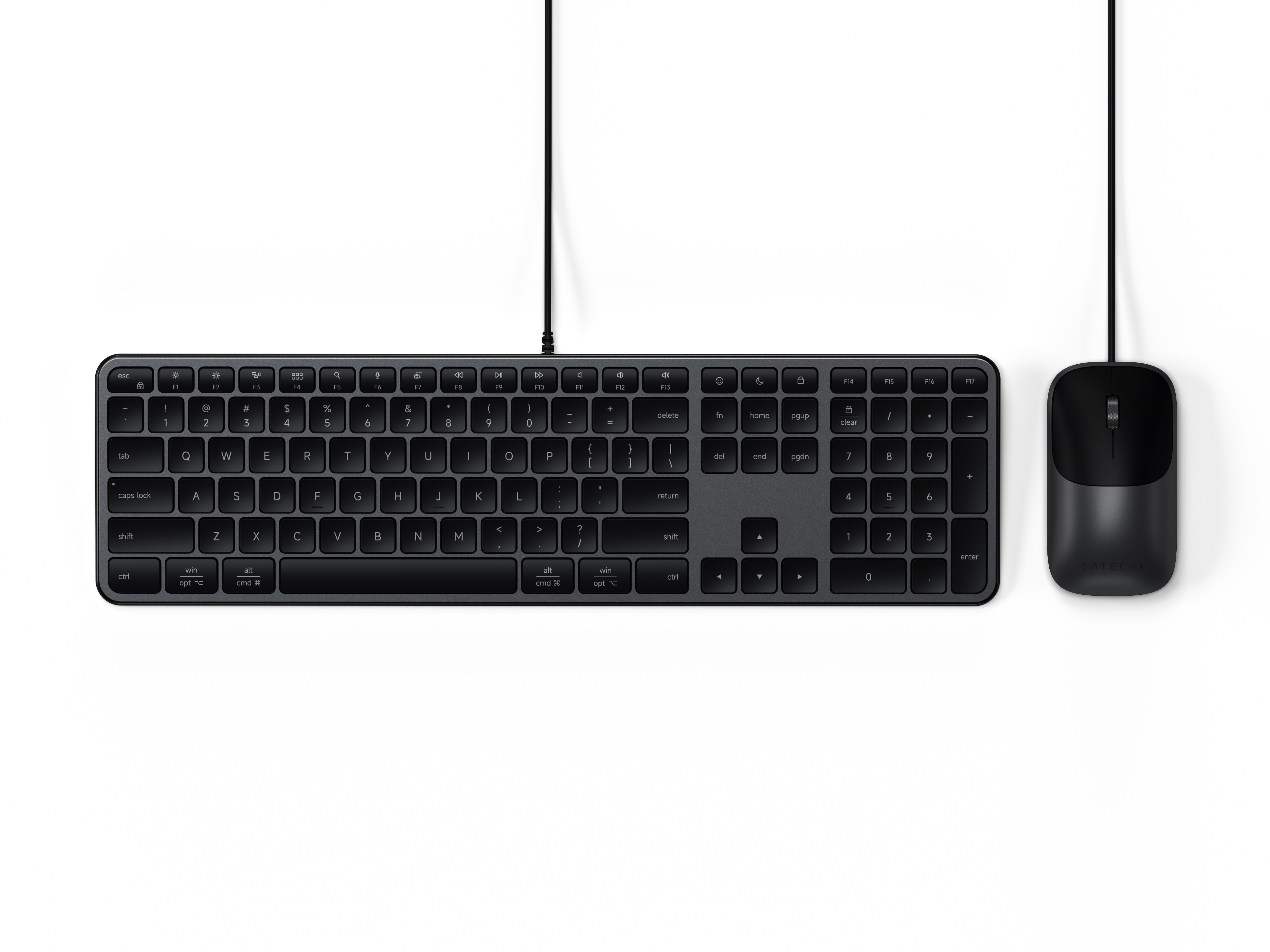 Satechi Slim CLX3 Wired Combo (Keyboard and Mouse) - US English - Space Black-0