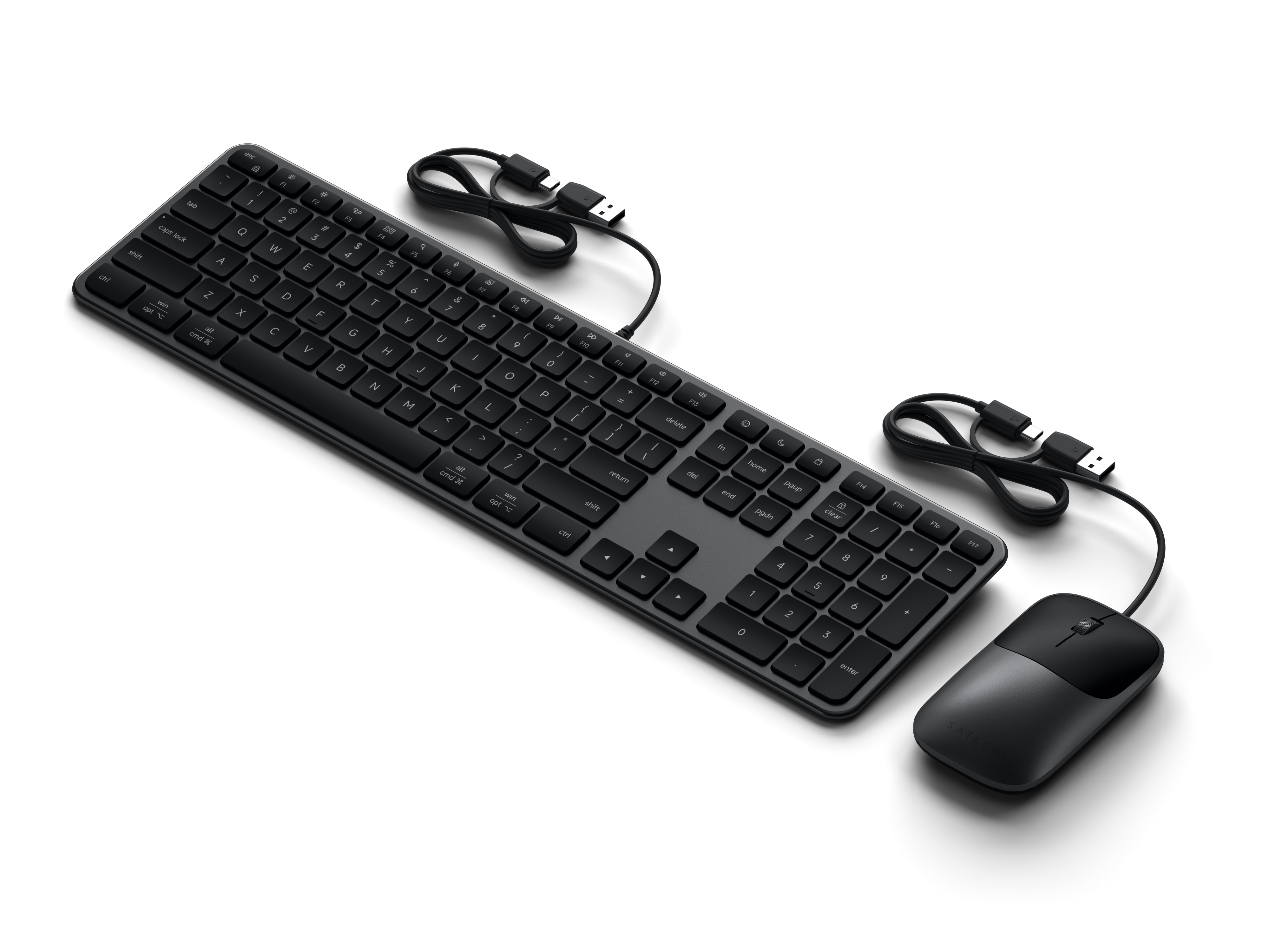 Satechi Slim CLX3 Wired Combo (Keyboard and Mouse) - US English - Space Black-3