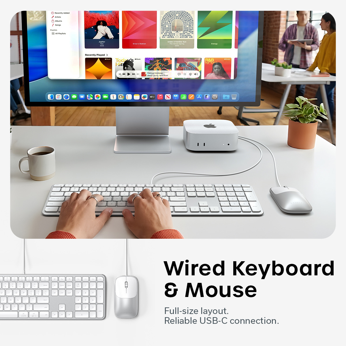 Satechi Slim CLX3 Wired Combo (Keyboard and Mouse) - US English - Silver-5