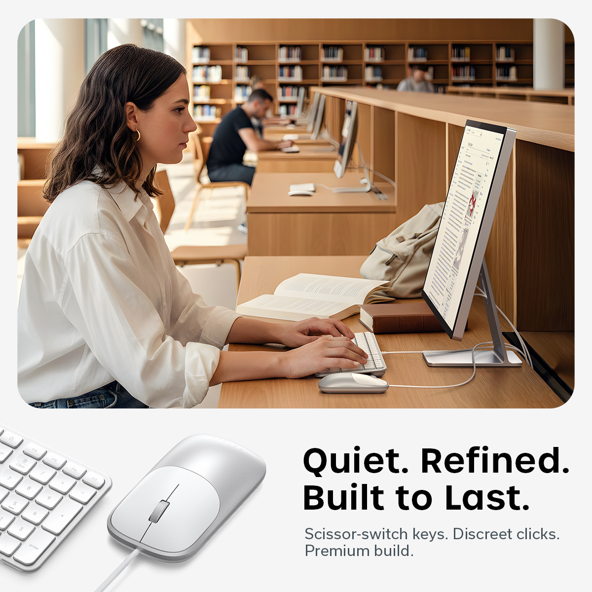 Satechi Slim CLX3 Wired Combo (Keyboard and Mouse) - US English - Silver-3