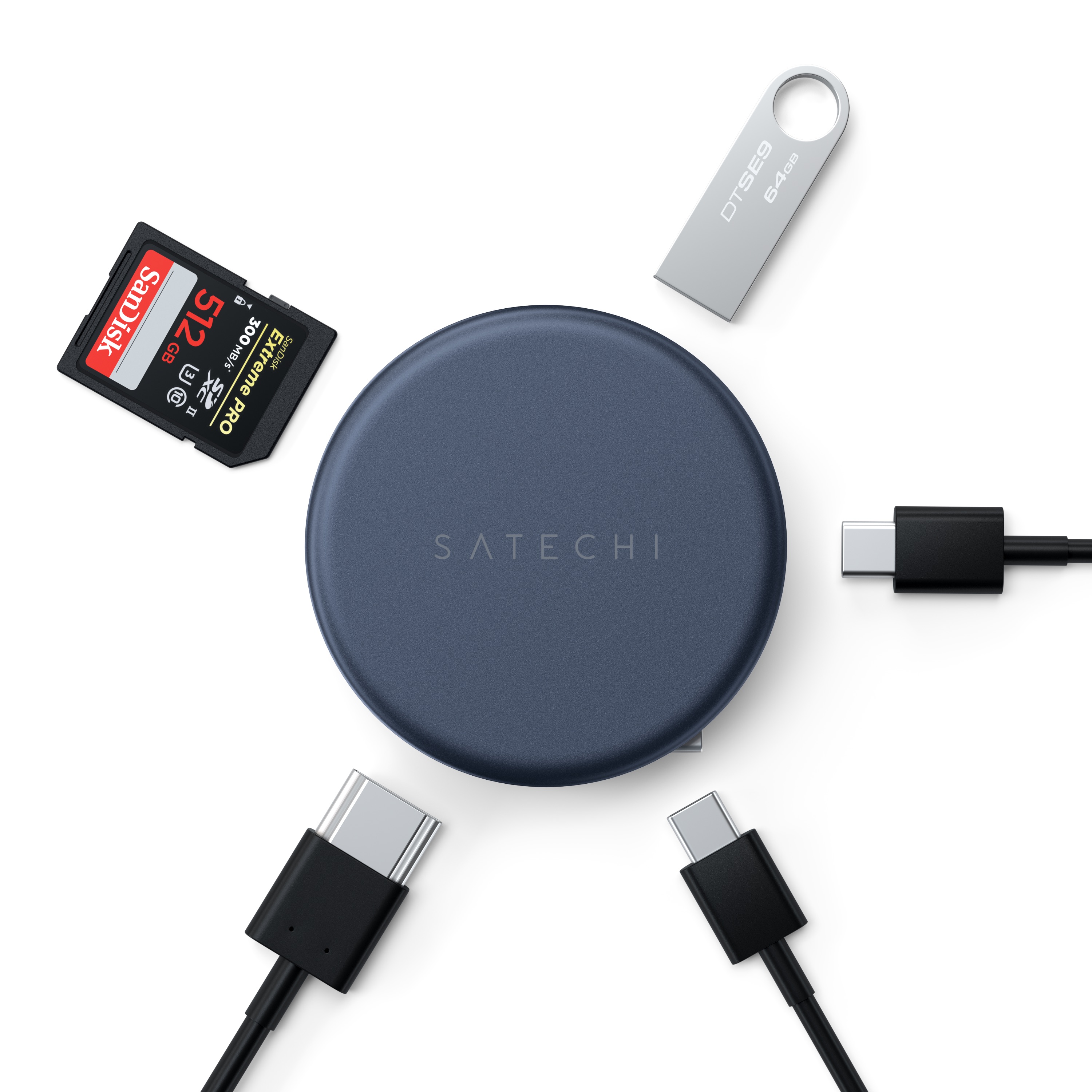 USB-C multiport adapter SATECHI On-the-Go 5-u-1 (HDMI 4K 60Hz, USB-C PD), Indigo boja-4