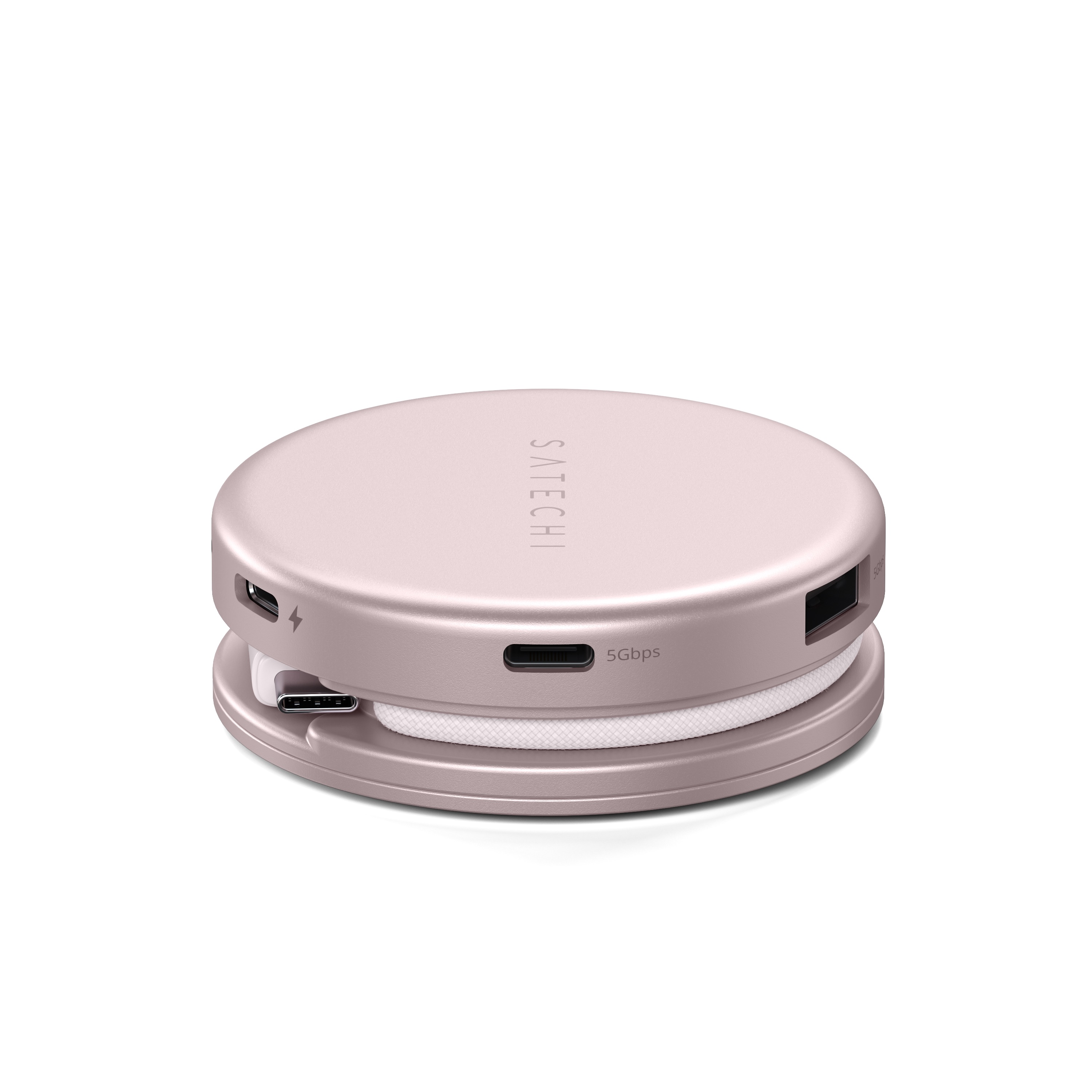 USB-C multiport adapter SATECHI On-the-Go 5-in-1, Blush boja-5