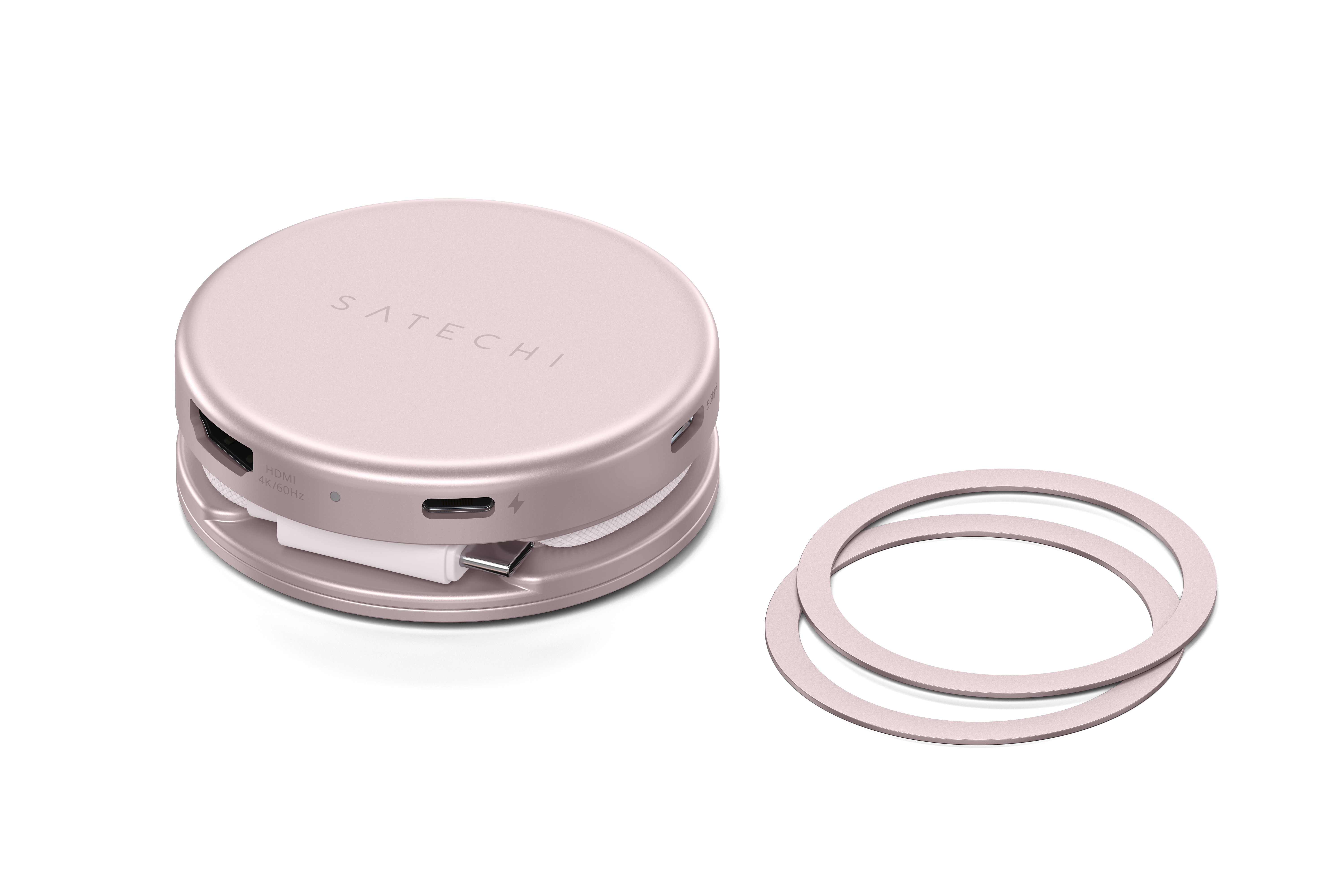 USB-C multiport adapter SATECHI On-the-Go 5-in-1, Blush boja-1