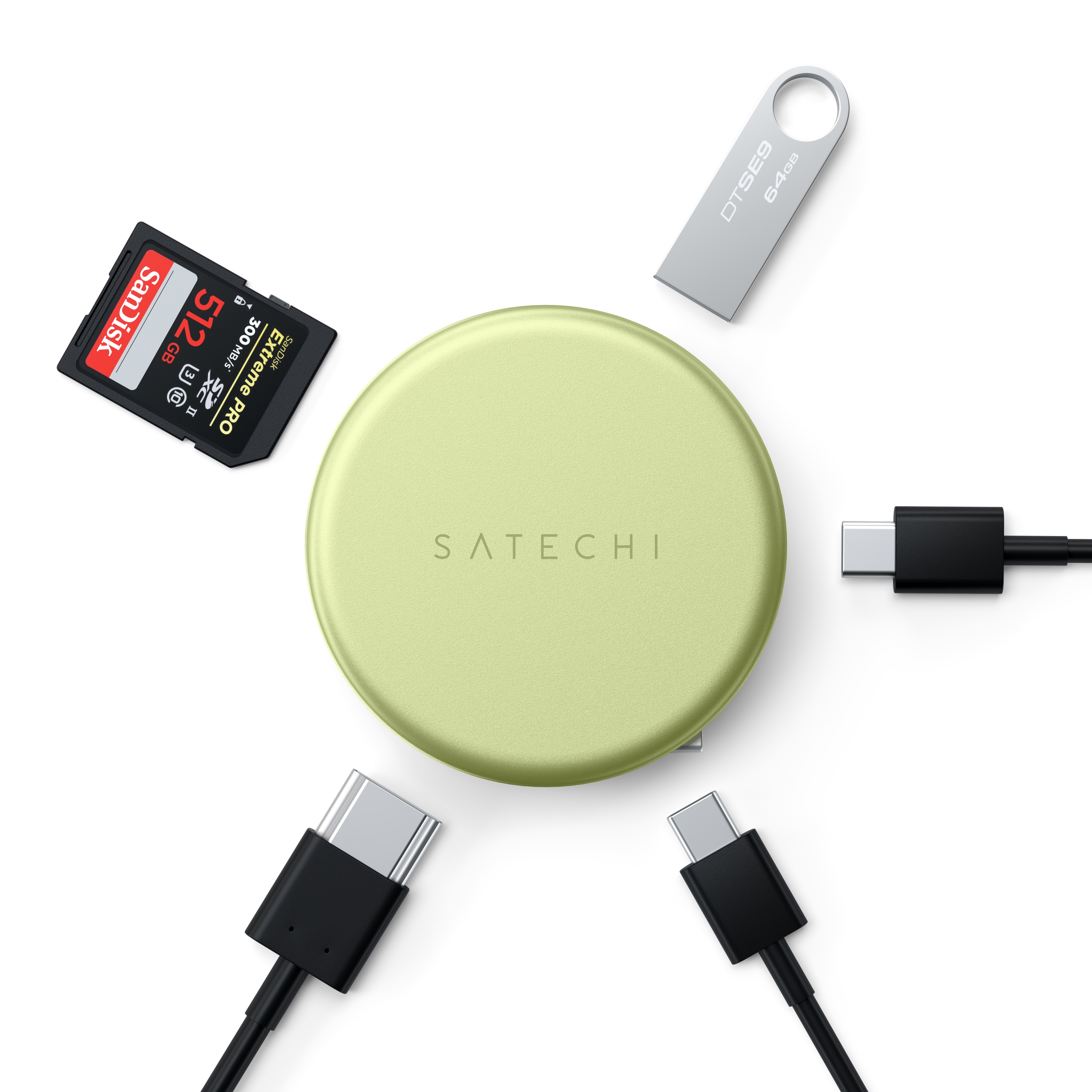 USB-C Multiport Adapter SATECHI On-the-Go 5-in-1 (HDMI 4K 60Hz, PD 60W), Citrus boja-7