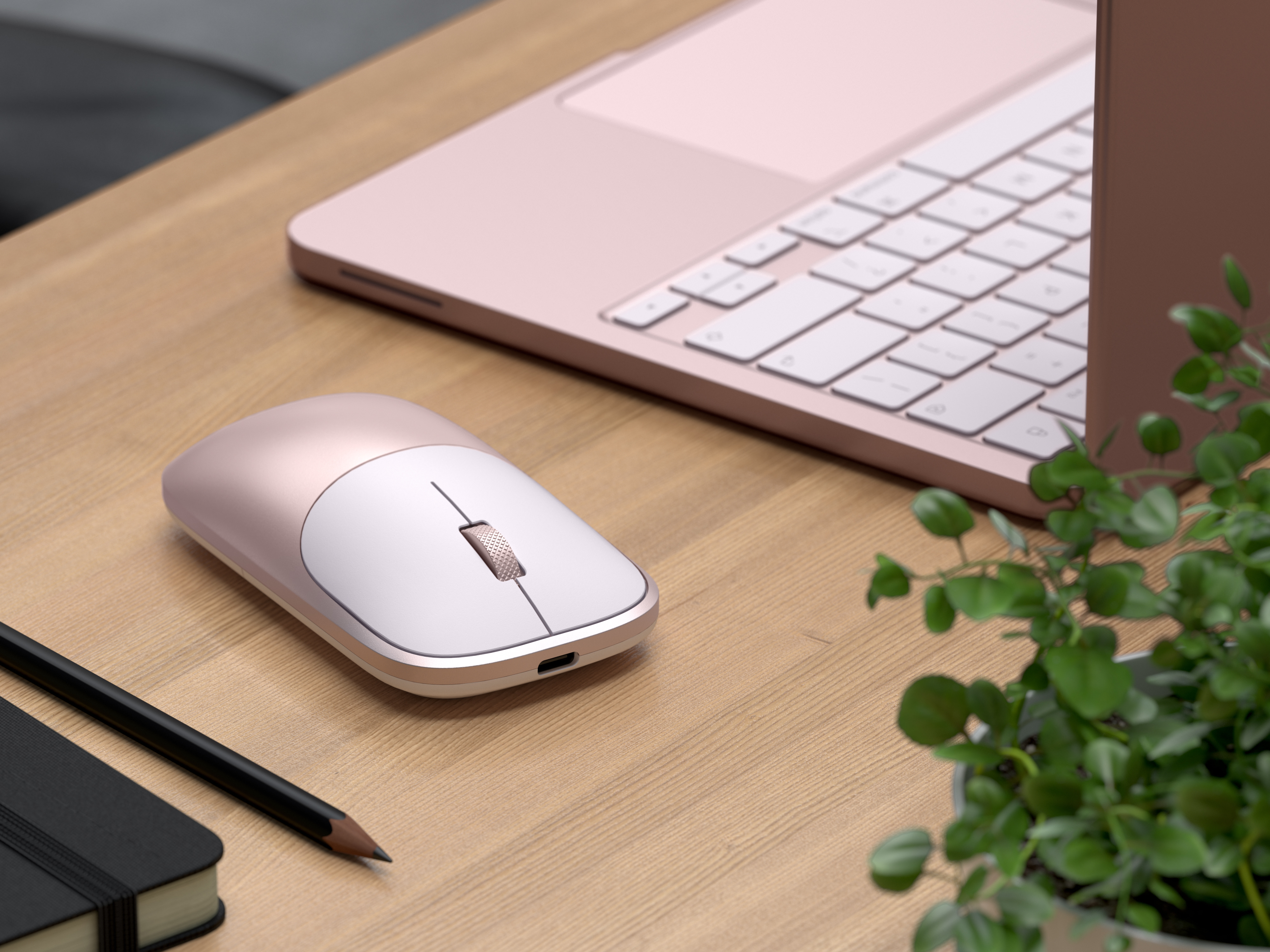 Bežični miš SATECHI Slim EX, Bluetooth, roza boja-3