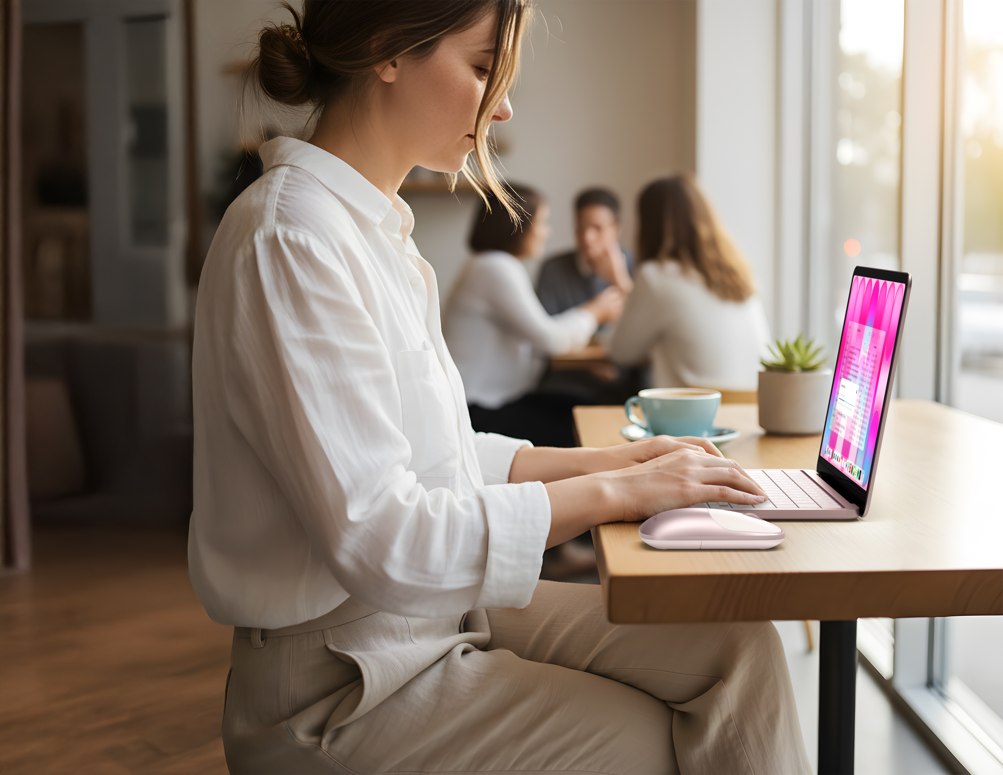 Bežični miš SATECHI Slim EX, Bluetooth, roza boja-6