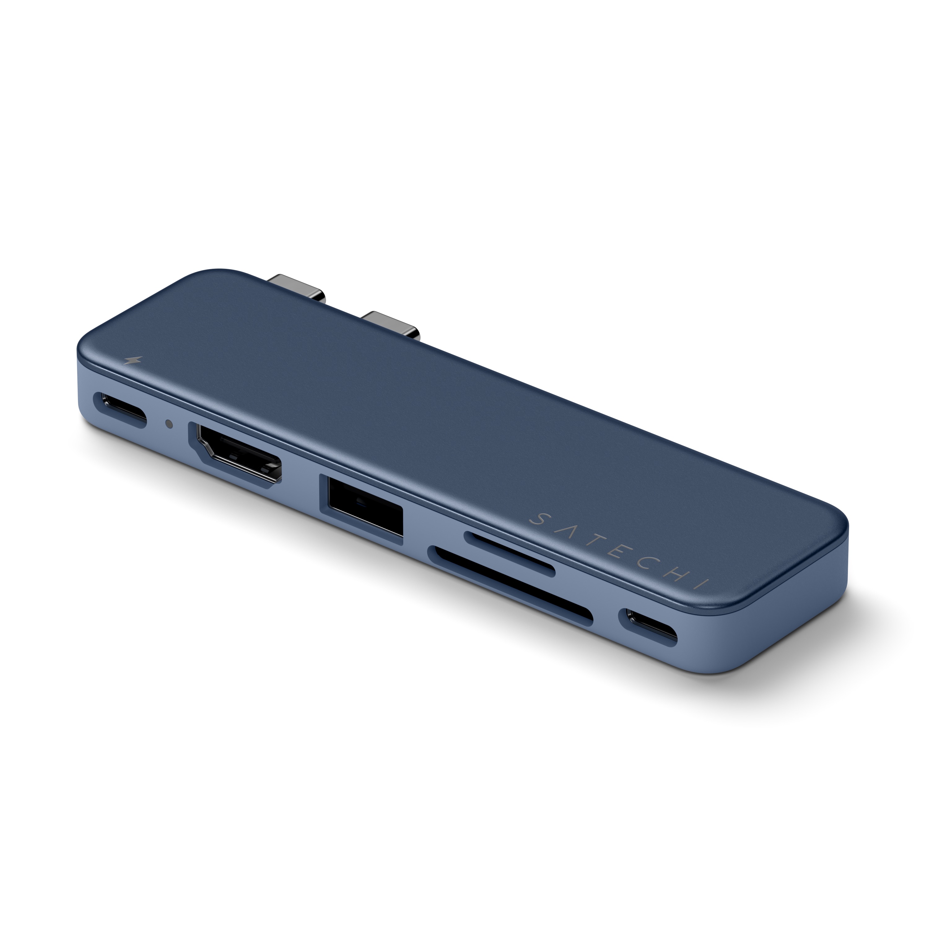 Satechi USB-C Snap Hub (1x HDMI 4K 60Hz, 1x USB-C up to 5 Gbps, 1x USB-A 3.0 up to 5 Gbps, 1xUSB-C PD, 1x microSD/ 1x SD card reader) - Indigo-4