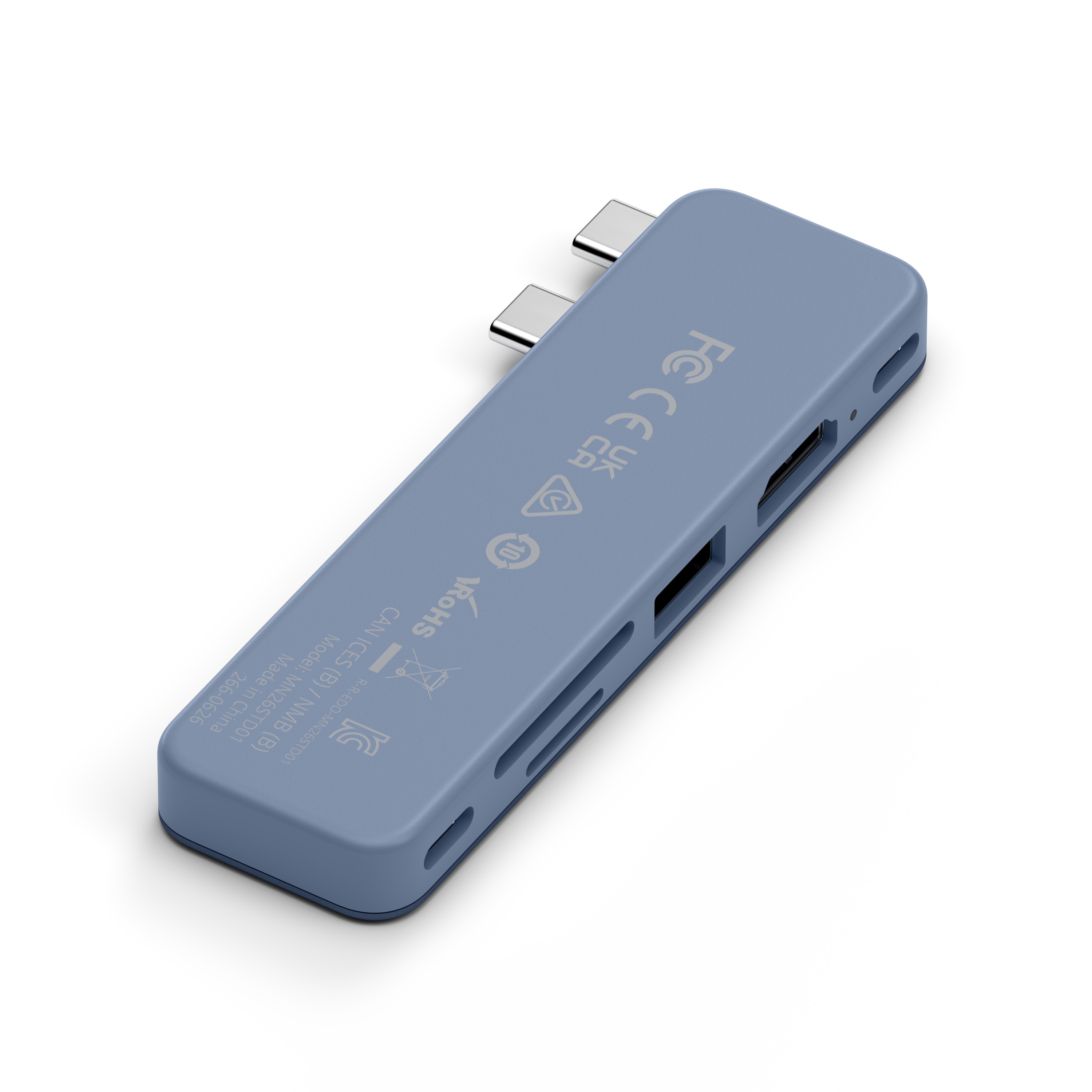 Satechi USB-C Snap Hub (1x HDMI 4K 60Hz, 1x USB-C up to 5 Gbps, 1x USB-A 3.0 up to 5 Gbps, 1xUSB-C PD, 1x microSD/ 1x SD card reader) - Indigo-5
