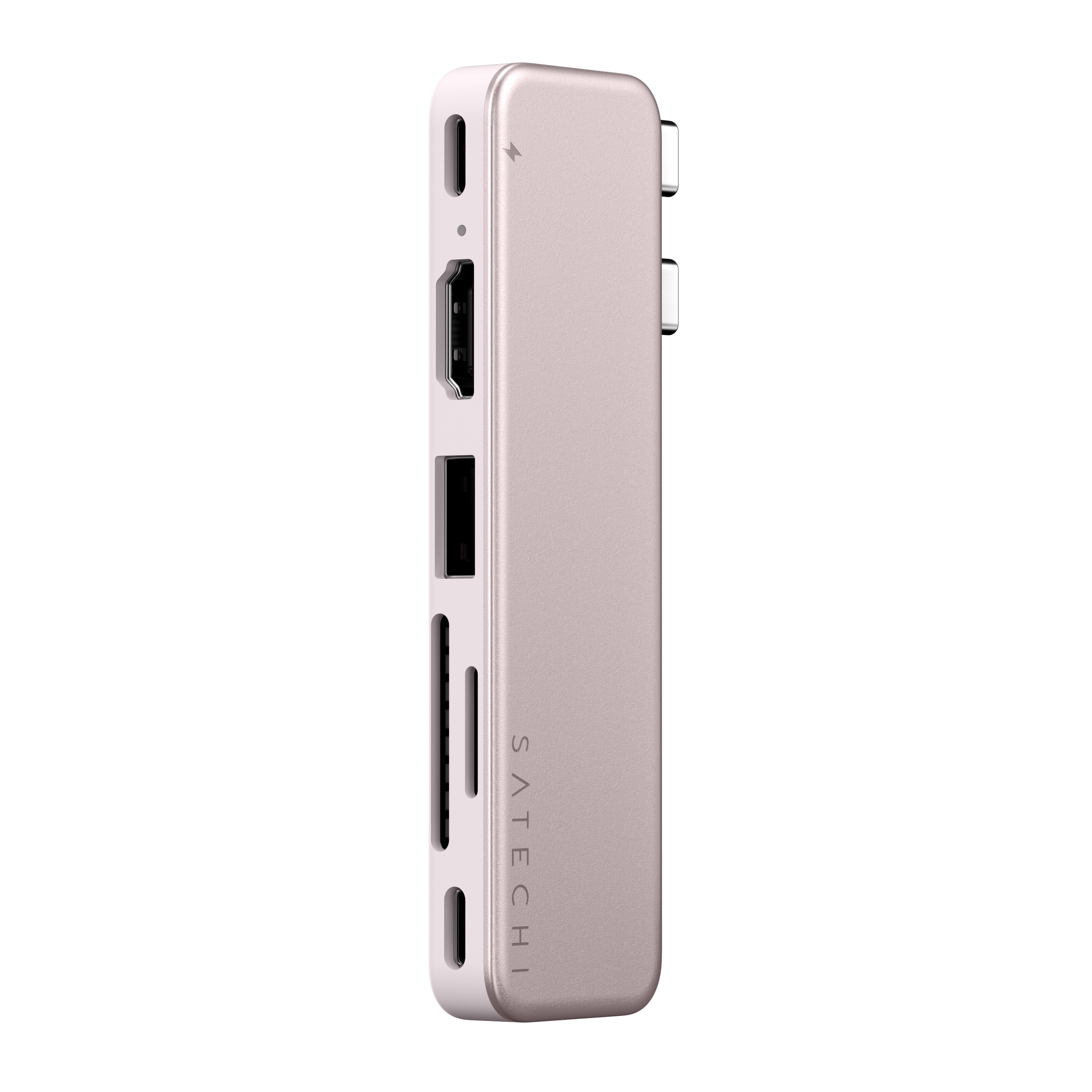 Satechi USB-C Snap Hub (1x HDMI 4K 60Hz, 1x USB-C up to 5 Gbps, 1x USB-A 3.0 up to 5 Gbps, 1xUSB-C PD, 1x microSD/ 1x SD card reader) - Blush-4