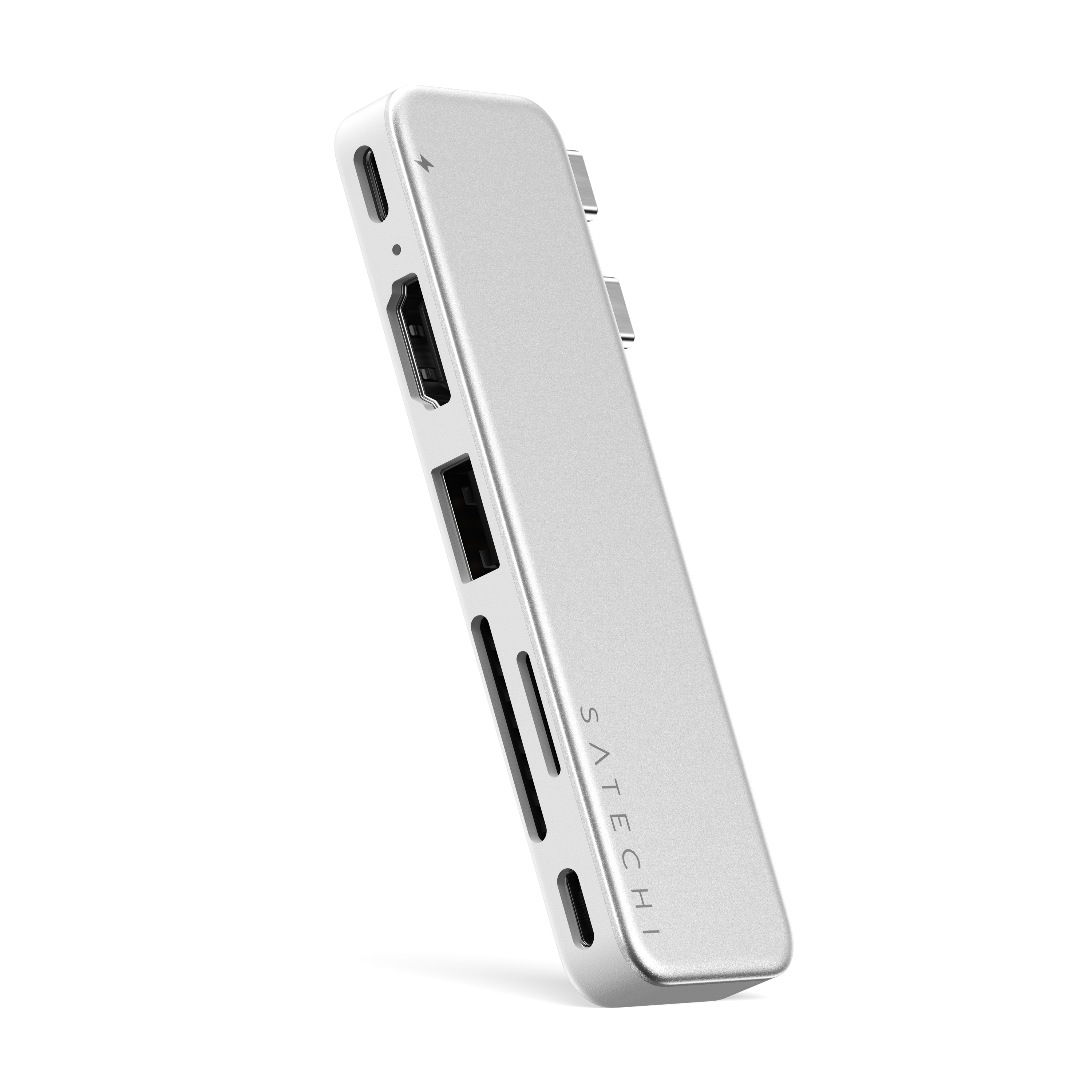 SATECHI USB-C Snap Hub za iPad Pro (HDMI, USB-C, USB-A, PD, SD/microSD), srebrna boja