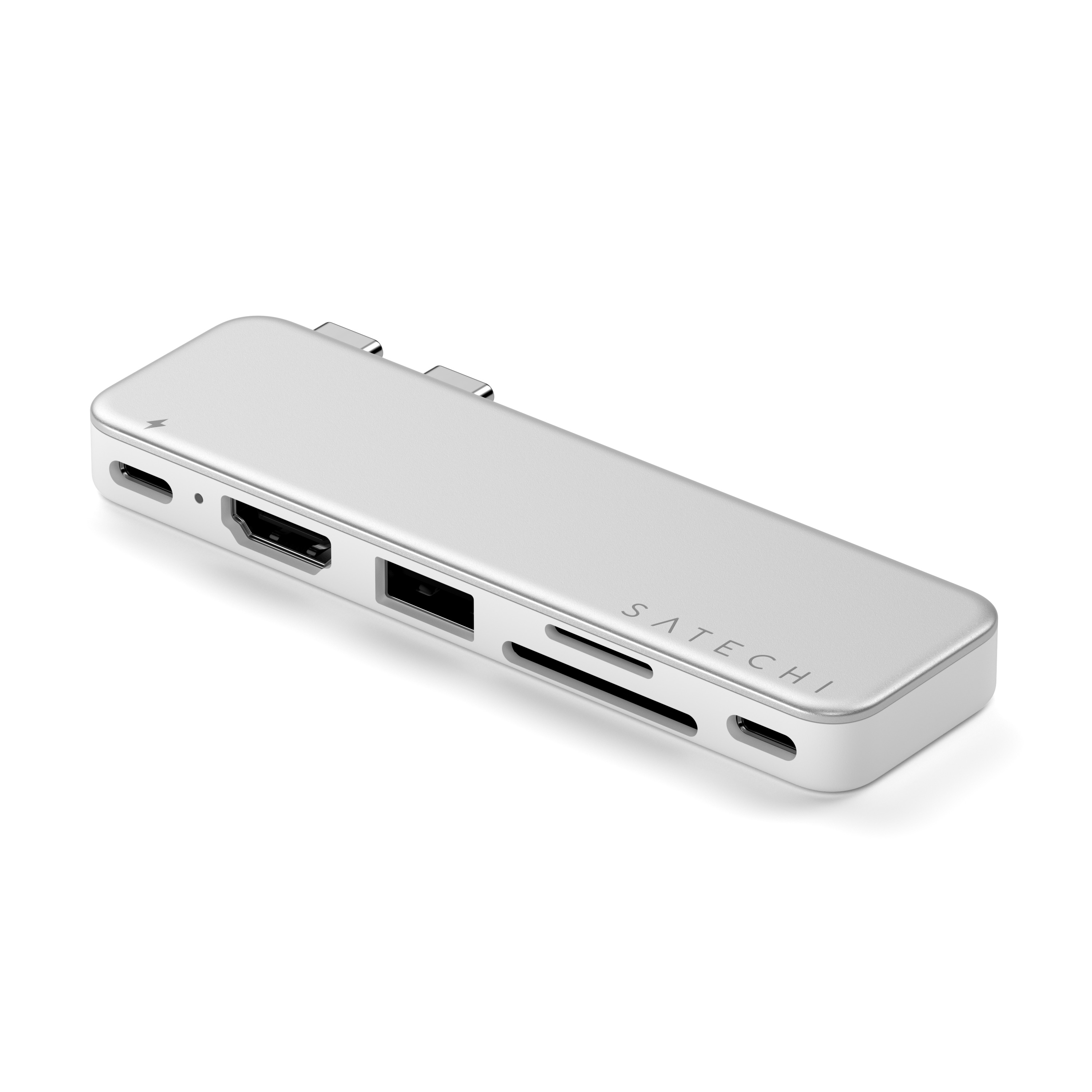 SATECHI USB-C Snap Hub za iPad Pro (HDMI, USB-C, USB-A, PD, SD/microSD), srebrna boja-1