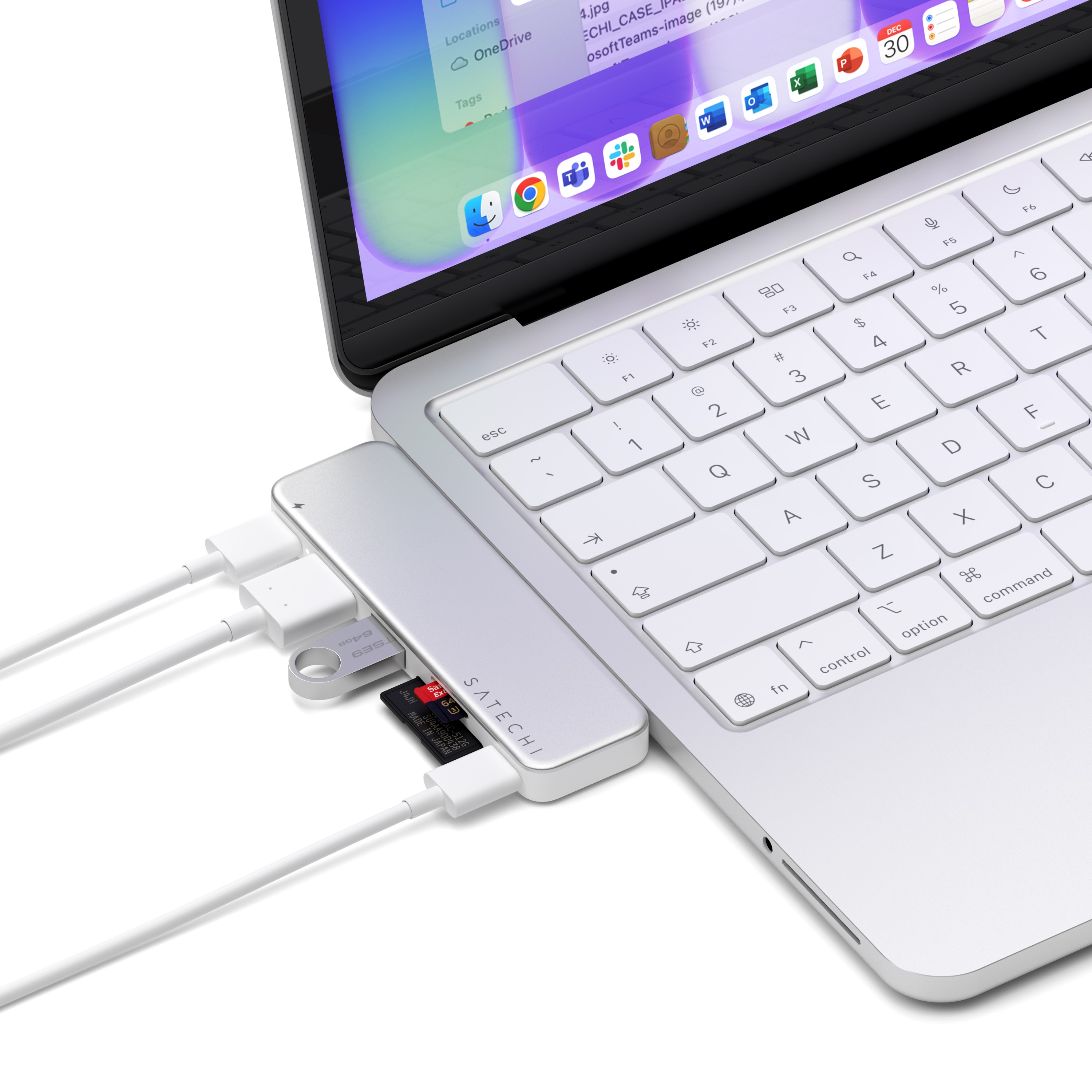 SATECHI USB-C Snap Hub za iPad Pro (HDMI, USB-C, USB-A, PD, SD/microSD), srebrna boja-8