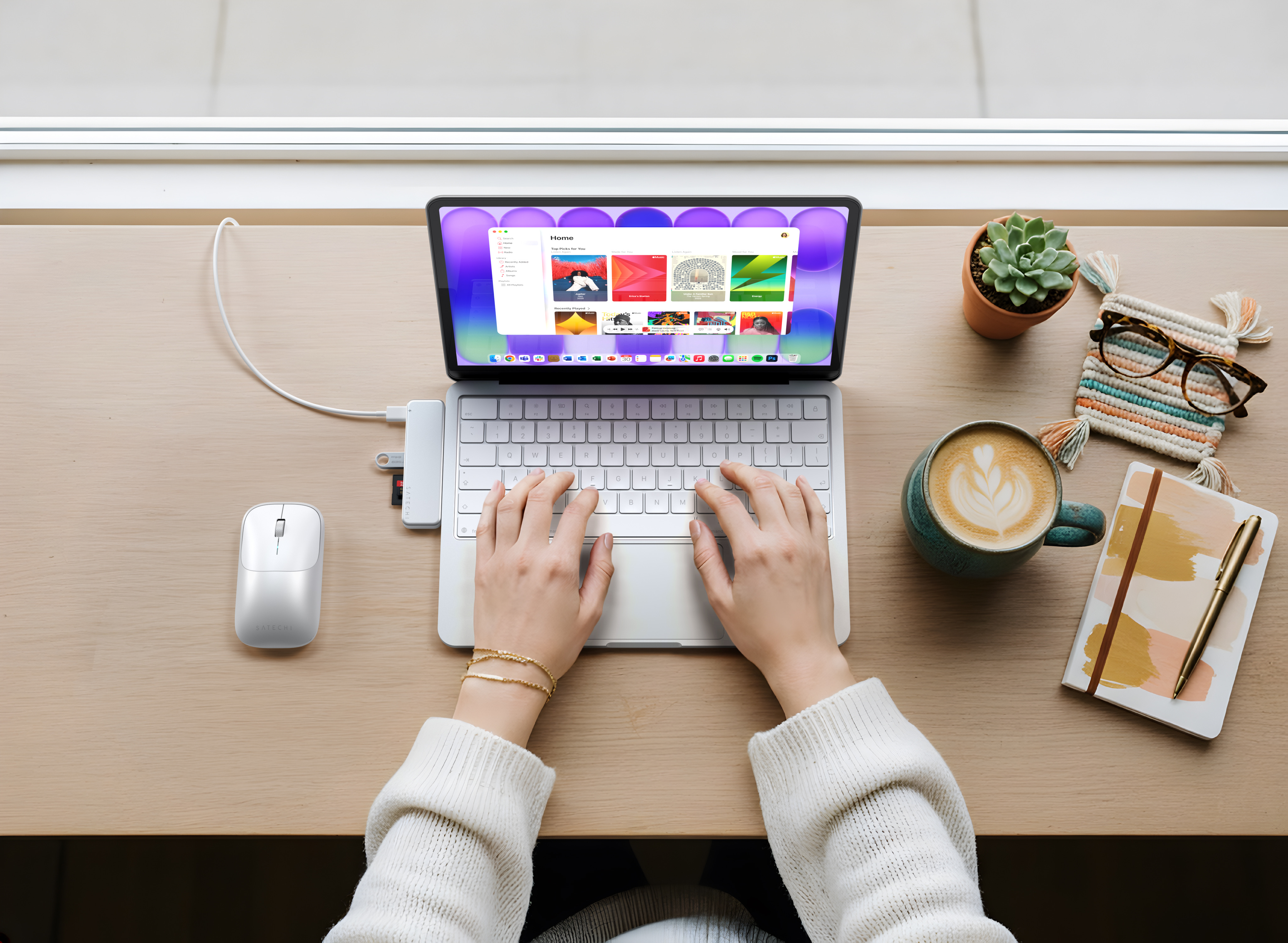 SATECHI USB-C Snap Hub za iPad Pro (HDMI, USB-C, USB-A, PD, SD/microSD), srebrna boja-7