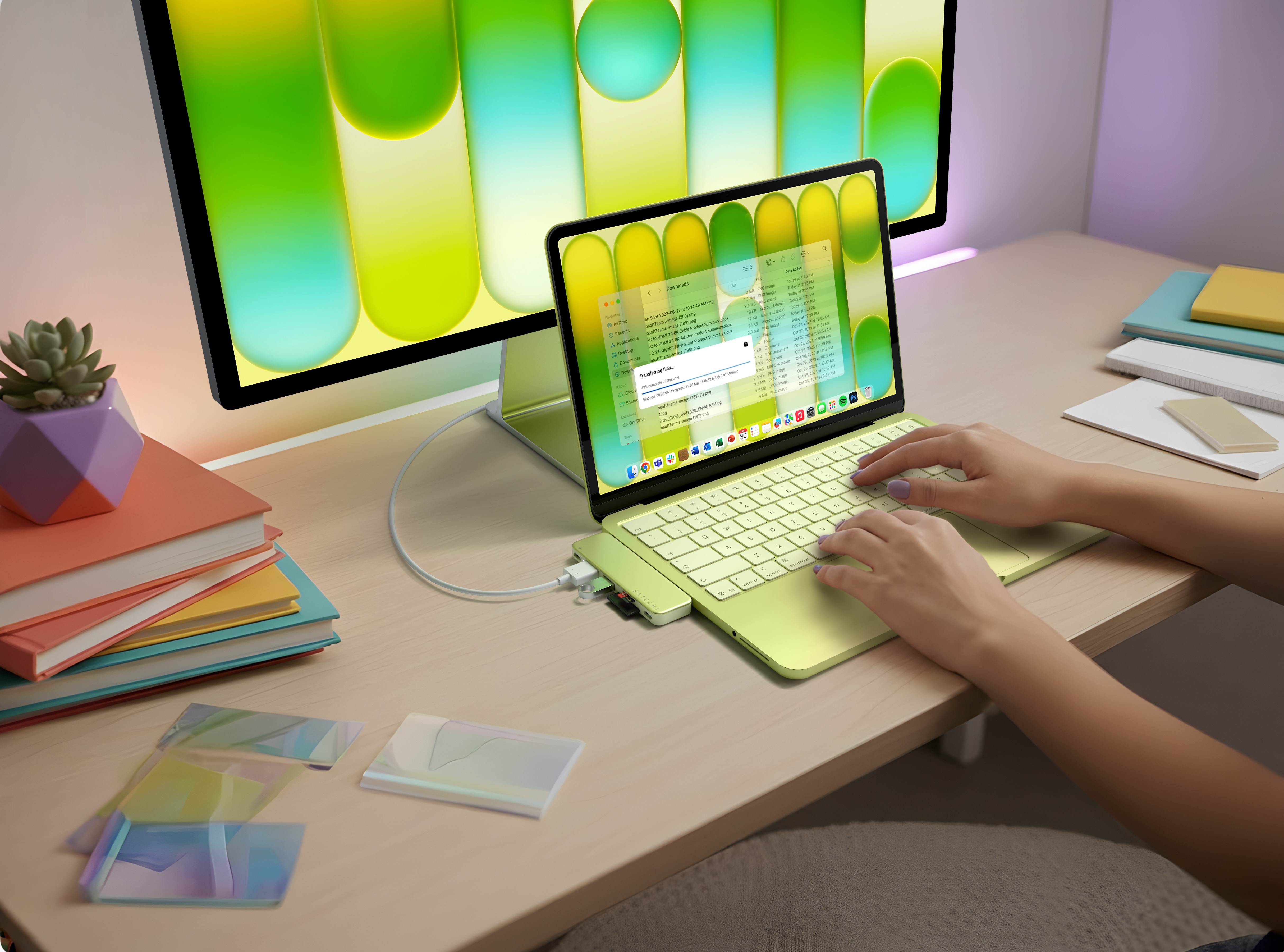 USB-C Hub SATECHI Snap Hub za iPad Pro/Air (Citrus)-11
