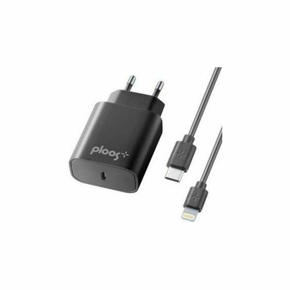 Kućni Punjač PLOOS, 20W, 1xUSB-C, Kabel USB-C na MFI, Crni-0