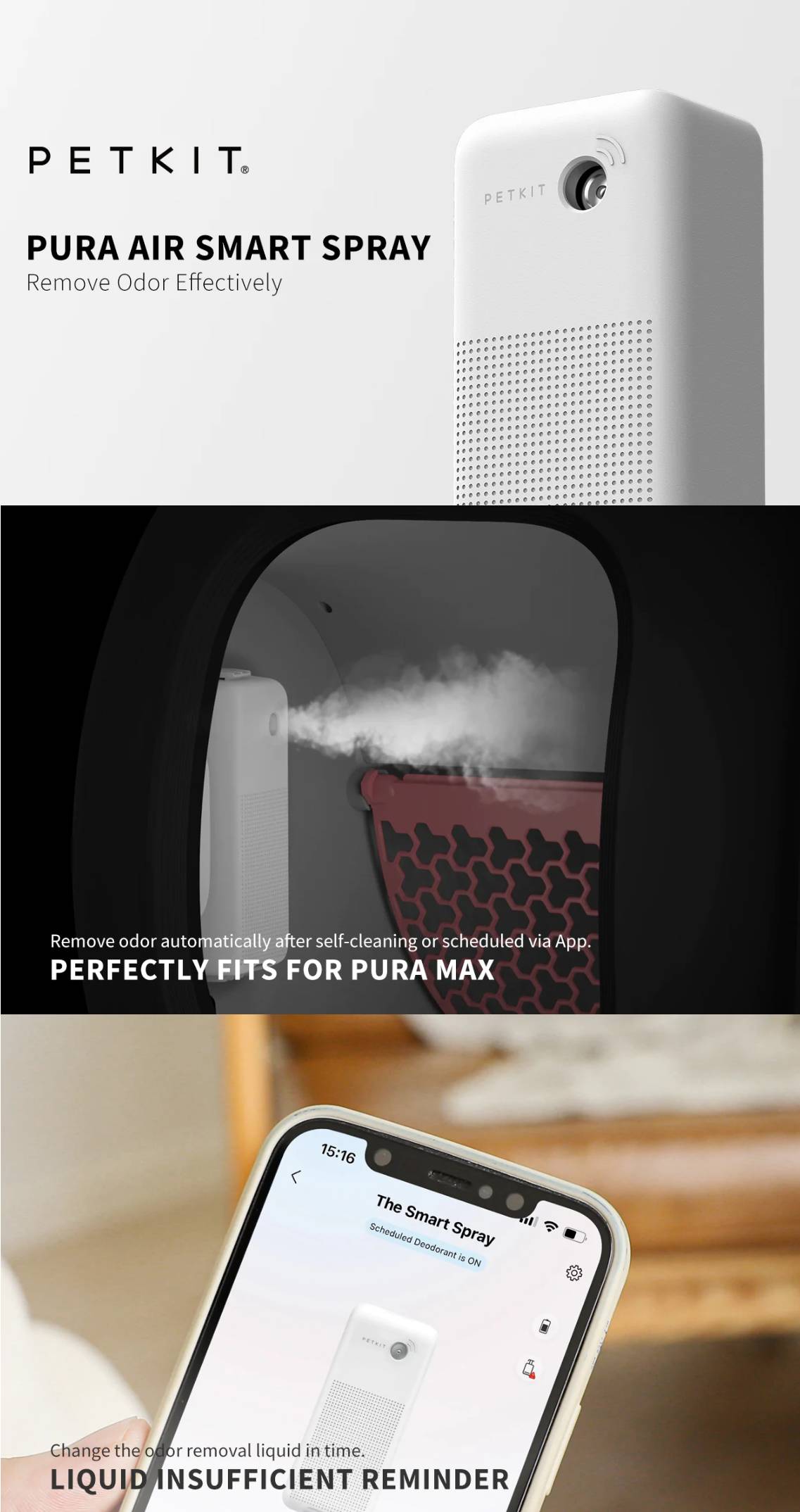 Pametni osvježivač zraka PETKIT Pura Air, bijela boja-2
