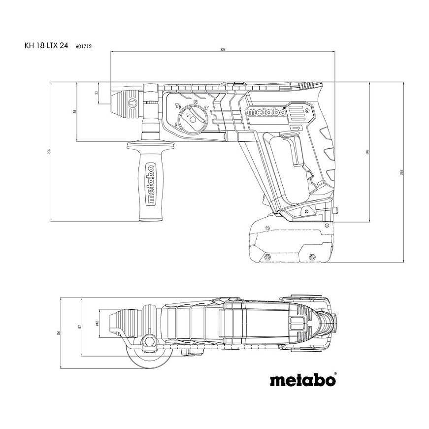 Akumulatorski kombinirani čekić METABO KH 18 LTX 24 (18V, bez baterije i punjača)-2
