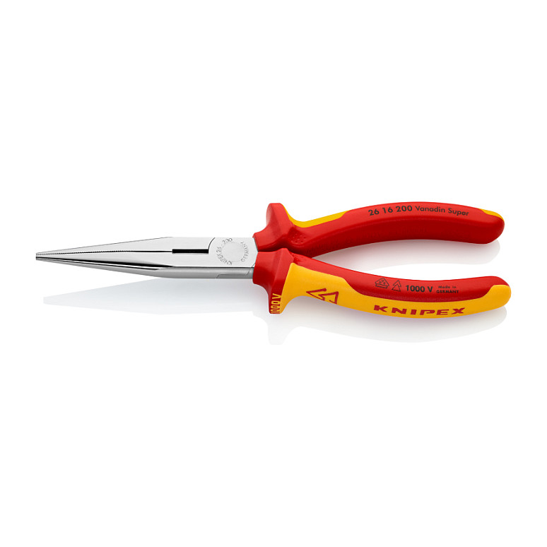 KNIPEX Flachrundzange mit Schneide verchromt 200 mm-0